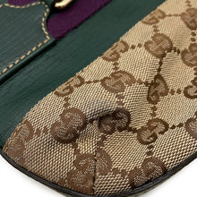 Load image into Gallery viewer, GUCCI Horsebit One-Shoulder Bag Beige/Green137388 GG Canvas Leather
