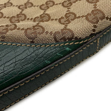 Load image into Gallery viewer, GUCCI Horsebit One-Shoulder Bag Beige/Green137388 GG Canvas Leather
