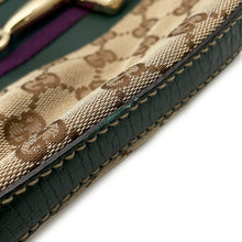 Load image into Gallery viewer, GUCCI Horsebit One-Shoulder Bag Beige/Green137388 GG Canvas Leather
