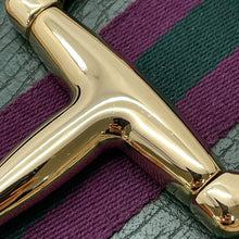 Load image into Gallery viewer, GUCCI Horsebit One-Shoulder Bag Beige/Green137388 GG Canvas Leather
