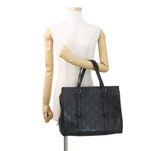 Load image into Gallery viewer, GUCCI GG embossed Tote Bag Black625774 527066 Leather
