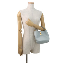 将图像加载到图库查看器中，CELINE Teen Bucket 16 Shoulder Bag Soft blue197573CR4.07SZ Calf Leather
