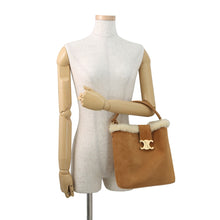 Load image into Gallery viewer, CELINE Louise 2-way Bag Cigarette/Cream116613GFT.18CM Suede Shearling Size Medium
