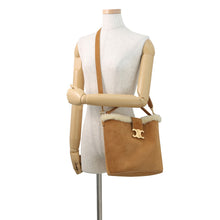 Load image into Gallery viewer, CELINE Louise 2-way Bag Cigarette/Cream116613GFT.18CM Suede Shearling Size Medium
