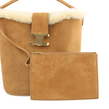 Load image into Gallery viewer, CELINE Louise 2-way Bag Cigarette/Cream116613GFT.18CM Suede Shearling Size Medium
