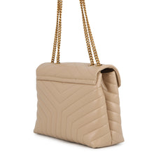 Load image into Gallery viewer, SAINT LAURENT PARIS Loulou Chain Shoulder Bag Beige574946DV7262721 Leather Size Medium

