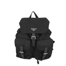 将图像加载到图库查看器中，PRADA Logo Backpack Black1BZ811_V44_F0002_V_OOO Nylon
