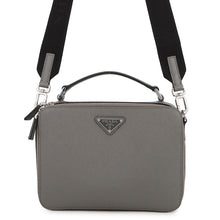 Load image into Gallery viewer, PRADA Brique 2way Shoulder Bag Gray1VH069_9Z2_F0K44 Saffiano LeatherLeather

