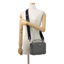 Load image into Gallery viewer, PRADA Brique 2way Shoulder Bag Gray1VH069_9Z2_F0K44 Saffiano LeatherLeather
