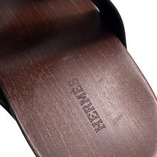Load image into Gallery viewer, HERMES Cosplay Sandals Black/Brown Leather Wood Size 35
