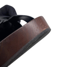 Load image into Gallery viewer, HERMES Cosplay Sandals Black/Brown Leather Wood Size 35
