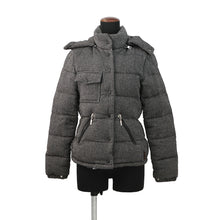 Load image into Gallery viewer, MONCLER Tweed Down Jacket Black/Gray Wool 100%
