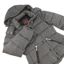 Load image into Gallery viewer, MONCLER Tweed Down Jacket Black/Gray Wool 100%
