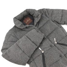Load image into Gallery viewer, MONCLER Tweed Down Jacket Black/Gray Wool 100%
