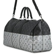 将图像加载到图库查看器中，LOUIS VUITTON Keepall Bandouliere Noir/SilverM43817 Monogram Eclipse Split Size 50
