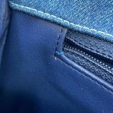 将图像加载到图库查看器中，CHANEL Boy Chanel ChainShoulder Bag Blue Tweed Denim Leather Size 28
