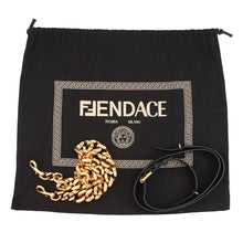 将图像加载到图库查看器中，FENDI Fendace La Medusa Shoulder Bag Black/Yellow/BrownDBFI039_1A03697_5B02V PVC Leather Size Medium
