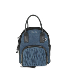 Load image into Gallery viewer, MIUMIU Matelasse Backpack Black/Blue5BZ016 Denim Leather
