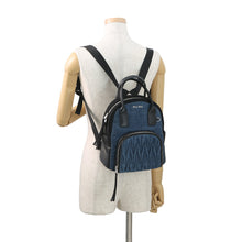 Load image into Gallery viewer, MIUMIU Matelasse Backpack Black/Blue5BZ016 Denim Leather
