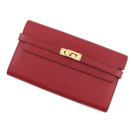 HERMES Kelly wallet long Rouge Grenat Epsom