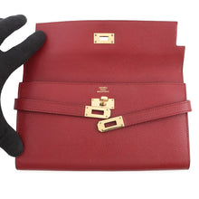 Load image into Gallery viewer, HERMES Kelly wallet long Rouge Grenat Epsom
