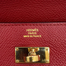 将图像加载到图库查看器中，HERMES Kelly wallet long Rouge Grenat Epsom
