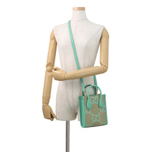 Load image into Gallery viewer, GUCCI Jumbo GG 2-way Mini Tote Beige/Light Green671623 Jumbo GG Canvas Leather
