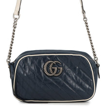 Load image into Gallery viewer, GUCCI GG Marmont ChainShoulder Navy/White447632 Leather
