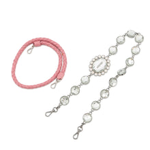 将图像加载到图库查看器中，MIUMIU Nappa Crystal Shoulder Bag PinkRP0233 Leather
