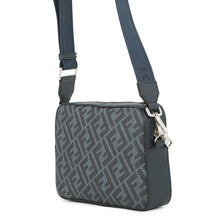 将图像加载到图库查看器中，FENDI Diagonal Camera Case Navy7M0286 ASIC PVC Leather
