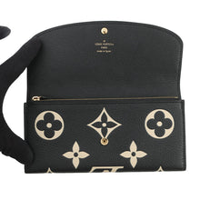 Load image into Gallery viewer, LOUIS VUITTON Portefeuille Emilie Noir/BeigeM83138 Monogram Empreinte Leather
