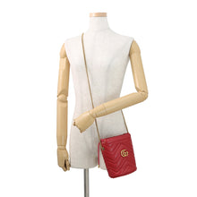 Load image into Gallery viewer, GUCCI GG Marmont Small Bucket Bag Red575163 Leather
