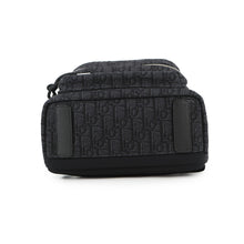 将图像加载到图库查看器中，Dior Oblique Rider Backpack Black Canvas Leather
