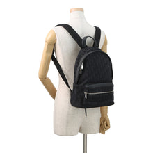 将图像加载到图库查看器中，Dior Oblique Rider Backpack Black Canvas Leather
