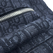 将图像加载到图库查看器中，Dior Oblique Rider Backpack Black Canvas Leather
