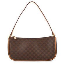 将图像加载到图库查看器中，CELINE Macadam Pattern Accessories Pouch Brown PVC Leather
