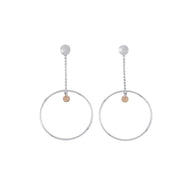 HERMES Exlibris Hoop Earrings SV925 K18PG