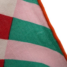 Load image into Gallery viewer, HERMES Carre Jean Size 140 Orange/White/Red/Light Green Cashmere70% Silk30%
