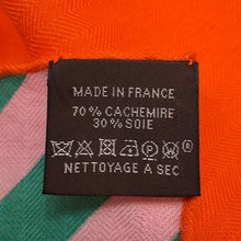 Load image into Gallery viewer, HERMES Carre Jean Size 140 Orange/White/Red/Light Green Cashmere70% Silk30%
