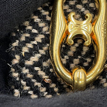 Load image into Gallery viewer, CELINE Box Pleated Tweed Skirt Size 38 Black/Beige2J121235G.24BJ Wool 88% Polyester12% Sequins
