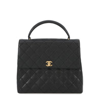 CHANEL Matelasse Handbag BlackA12397 Caviar Leather Size 30