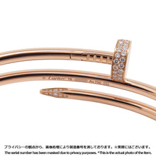 将图像加载到图库查看器中，CARTIER Juste Un Clou Bracelet Double Diamond Size 19N6708419/N6708400 18K Pink Gold
