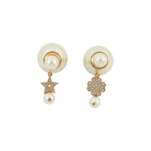 Load image into Gallery viewer, Dior Faux Pearl Earrings Gold Plated Faux Pearl Rhinestone
