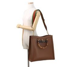 Load image into Gallery viewer, GUCCI Diana Bamboo Tote Bag Brown703218 Leather

