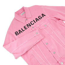 Load image into Gallery viewer, BALENCIAGA Logo Denim Jacket Size 34 Pink594386TEW378000 Cotton100%
