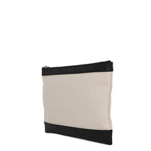 将图像加载到图库查看器中，BALENCIAGA Navy Clip Clutch Back Natural/Black373834 9260 Leather Canvas
