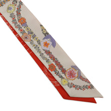 Load image into Gallery viewer, HERMES Twilly BRIDES DE GALA EN FLEURS Brides de Gala en Fleurs Vanilla/Orange/Khaki Silk100%

