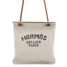 将图像加载到图库查看器中，HERMES Aline Ecru/Fauve Toile Chevrons Barenia Leather Size MM
