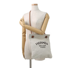 将图像加载到图库查看器中，HERMES Aline Ecru/Fauve Toile Chevrons Barenia Leather Size MM
