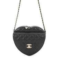 CHANEL Heart Shape ChainShoulder BlackAS3191 Lambskin